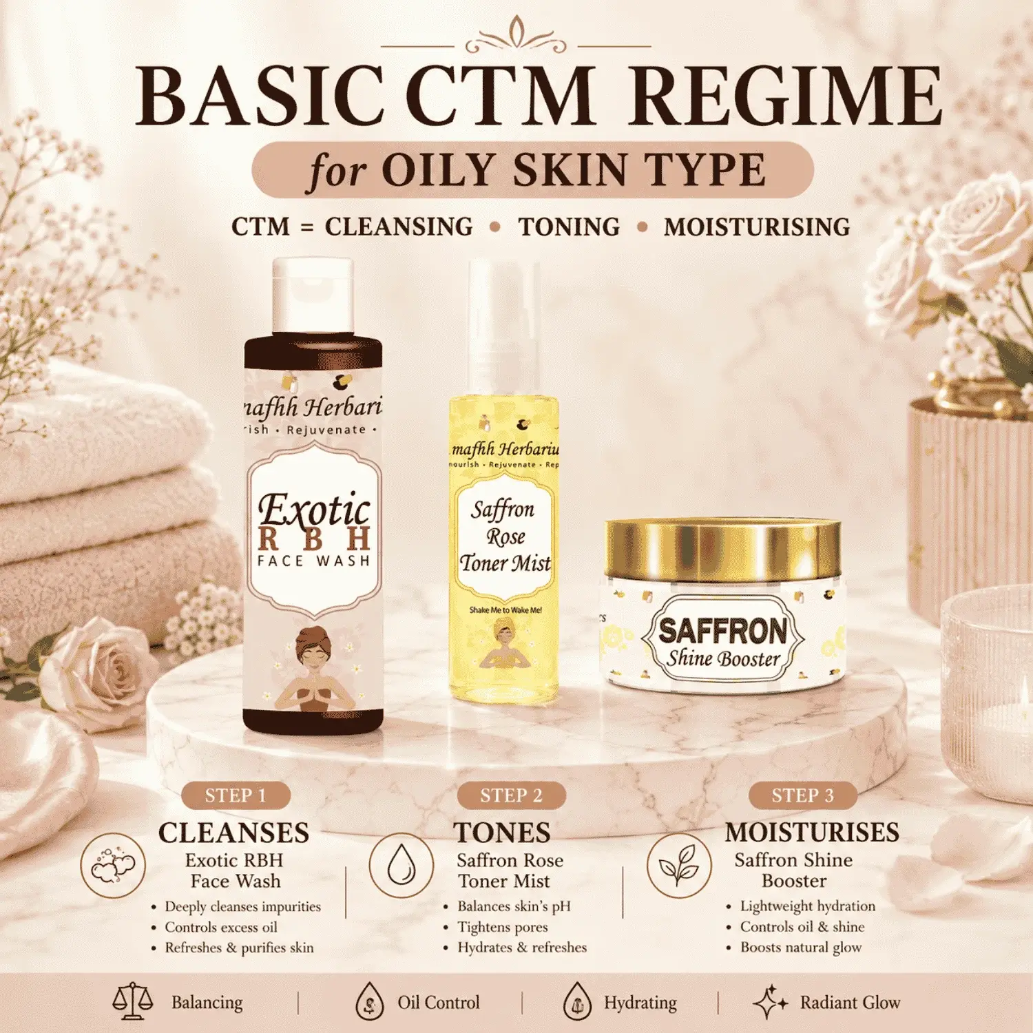 Basic CTM Regime for Oily Skin
